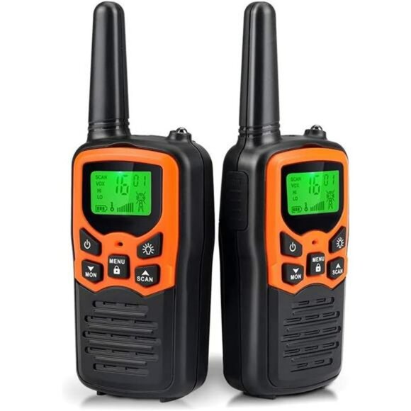 Long Range Walkie Talkies 2 Pack with Flashlight VOX for Hiking Camping - Picture 1 of 7